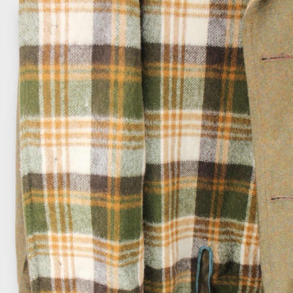 Vintage 60s Campus Outerwear Wool Coat Men's 44 Made in USA Plaid Lined Jacket - Picture 4 of 5